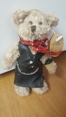 Teddy Bear w/ Leather Jacket – Ellis Plush Image Stuffed Animal 4.5″ – Free Ship