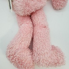 Vintage Commonwealth Pink Floppy Teddy Bear Hug A Plush 12” Satin Bow 1999
