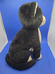 Playtive Junior Black & White Sitting Cat Soft Plush Toy 9” Shorthair Preloved