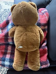 Vintage 1986 Dakin Fun Farm Teddy Bear 21″ Brown Plush Stuffed Red Bow Tie