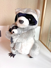 Vintage Dakin Mom & Baby Raccoon Plush 1980 Stuff Animal Toy