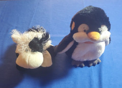 Ganz Webkinz Cow 8″ HM003 and Penguin 9″ HM132 plush