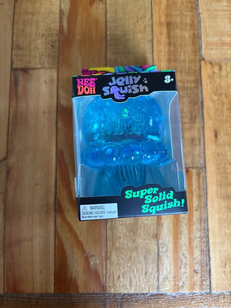 BLUE NeeDoh Jelly Squish Toy Schylling JellyFish Squeeze Jellysquish AUTHENTIC