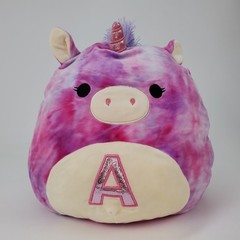 Squishmallows Lola the Unicorn 12 Inch Pink Purple Tie Dye Initial A Plush Toy
