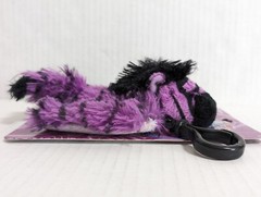 Zany Zebra Pillow Pets Poucheez Bag Charm Purple New