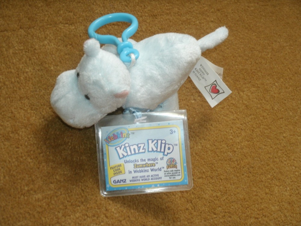Ganz Kinz Klip ~ BLUE HIPPO ~ (WE000688) new with unused tags ~ approx 4″