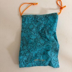 Jellycat London Bag Reusable Plush Drawstring Small Blue 10″