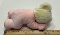 Cream Colored Sleeping Bear In Pink Pajamas Waffle Weave Paws Inner Ears No Tags
