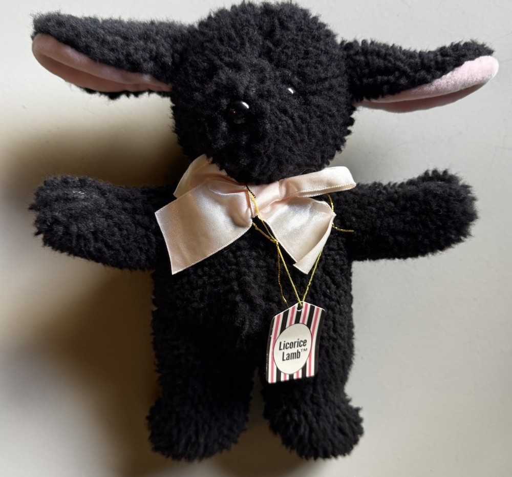 North American Bear Co. Licorice Lamb Black 10” Plush Sheep 1989 Vintage W/ Tags