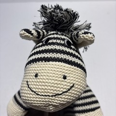 Pier 1 Plush Stuffed Zebra 15.5’ Knit Sweater Sock Style Animal Floppy Long Legs