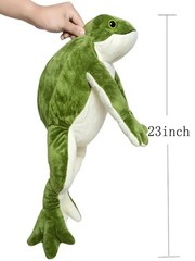 Cute Green Frog Plush Toy Green Frog Stuffed Animal Lifelike Animal Doll 28cm