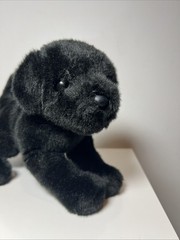 Plush BLACK LAB Dog Stuffed Animal – by Douglas Cuddle Toy #1883 11”