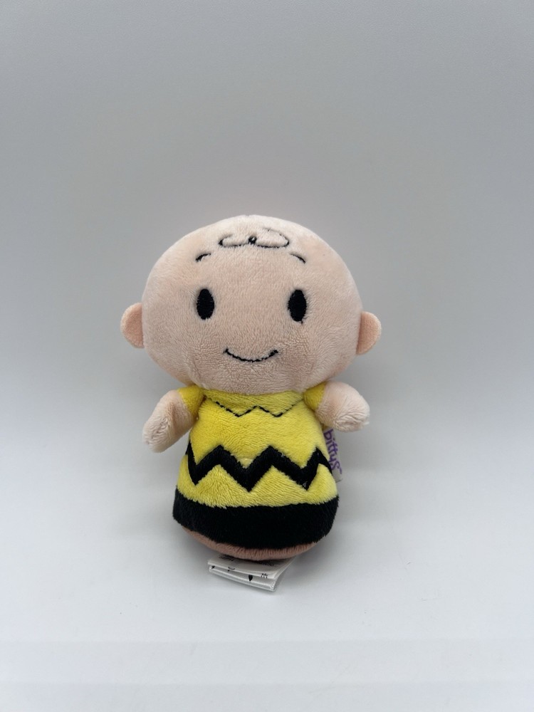 Hallmark Itty Bittys Peanuts Plush Charlie Brown Stuffed Toy Yellow Black 4.5″