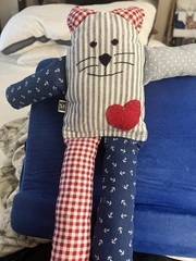 Handmade Patchwork Cat Plush Doll, Multicolor, Medium 14-24 in, Ages 3+