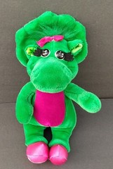 Vintage 1992 Baby Bop Green Purple Dinosaur Barney Show 15″ Plush Stuffed Animal