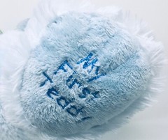 Russ Baby Berrie Blue “My First Teddy” Soft Plush Bear w/ Sewn Eyes & Bow 16 in