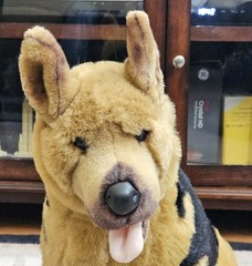 30”L E&J Classic Black & Tan German Shepherd Dog Large Plush Stuffed Animal VTG