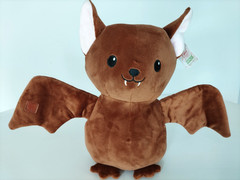 Fiesta Bat – Drake Open and Close Wings Brown with Hidden Stickers 11″ Plush NWT
