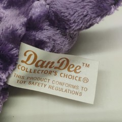 RARE 10″ DanDee Collectors Choice Purple Red Velvety Floppy Bean Bag Plush Dog