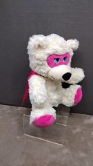 Farrah Progressive Plush Beige Bear Pink Cape Mask 10″ Super Mom