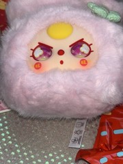 NEW AUTHENTIC Baby Three Good Luck Bag Plush Pink Drawstring GLASS RAINBOW EYES