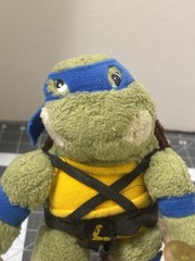 TMNT Leonardo 9” Plush Playmates Car Window Suction Cup 1988 Vtg