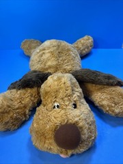 Chosun Floppy Plush Dog Laying Tongue Out Tan Brown Stuffed Animal Vintage 21”