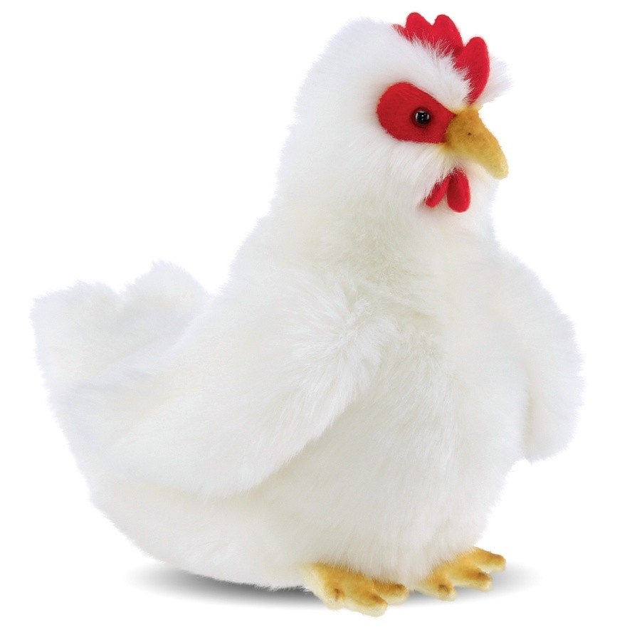Henny the Hen Soft Plush White Chicken, 9″ Farm Animal, Bearington Collection