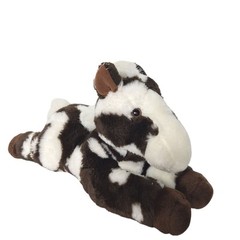 Aurora Brown White Horse Plush Toy Lying Down Stuffed Farm Animal 13.5″