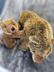 Lelly National Geographics Plush Grizzly Bears Mom and Baby 12″ Tall No Tags