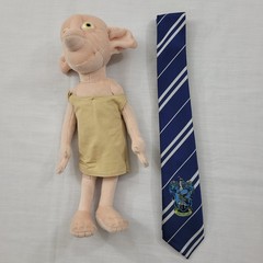 Harry Potter Dobby House Elf Plush 10″ Poseable Legs BONUS Ravenclaw Necktie