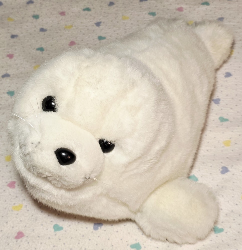 1991 Fiesta Realistic Adorable 12 Inch White Harp Seal Pup Plush EUC Vtg 7150A