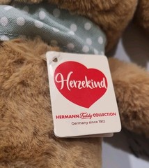 Hermann Teddy Collection Herzekind Plush 12″ Tan Bunny w/Scarf-New(Minor Wear)
