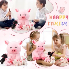 Silipull 5 Pcs Pig Stuffed 12 Inches (Large), 4.72 (Small), Pink