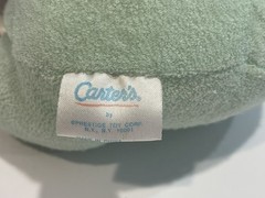 Vtg Carters Prestige Bunny Rabbit Pastel Terry Cloth 9” Color Block Rattle Plush