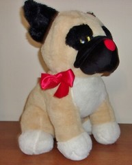 Kelly Toy Plush Beige/Black Pug Puppy Dog Stuffed Toy Animal 14″ sitting – NWT