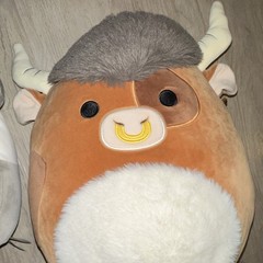 Squishmallows Mouse Bull Plush Stuffed Animal Gray White Brown Cream