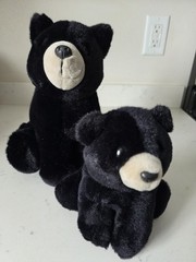 Vintage NOS 2 Pc Dakin Momma & Baby Bearfoot Black Teddy Bears Stuffed Plush