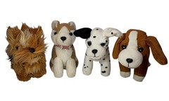 Our Generation Battat Dog Plush Basset Hound Husky Dalmatian & Terrier Lot Of 4
