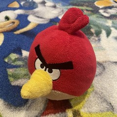 Angry Birds RED Plush Toy Commonwealth Dollar General Matte Fur 5″ Used