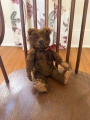 Small Vintage Dark Brown Jointed Teddy Bear Steiff Mohair