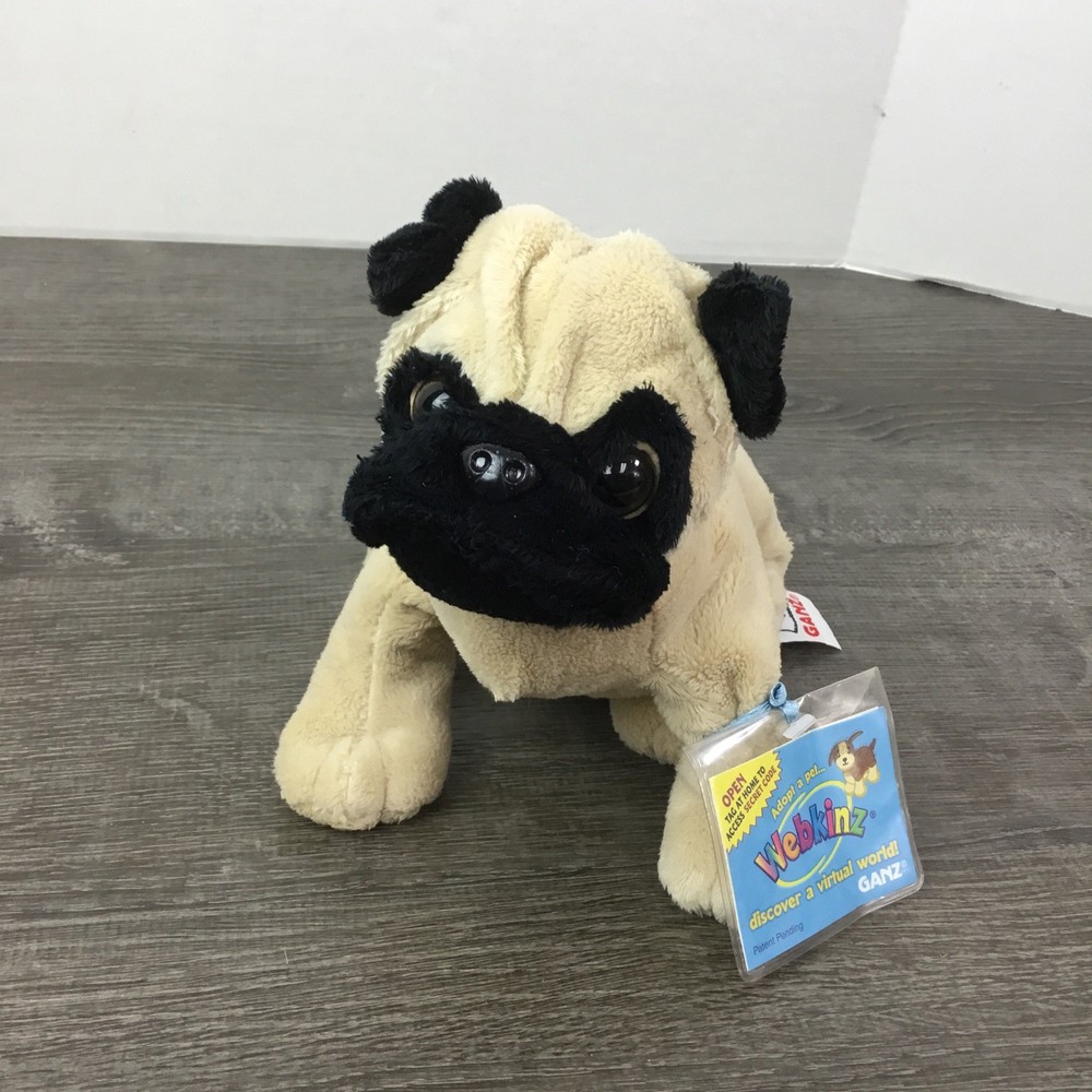 Webkinz PUG Dog With Tags And Play Code HM105 Retro Early 2000s Plush