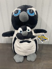 Petting Zoo Penguin Mom and Baby 10″ Plush Bright Eyes Pocketz Series