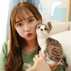 yellow sit 20cm Stuffed Siamese Cat Plush Toy 20/25cm Simulation Shorthair Soft
