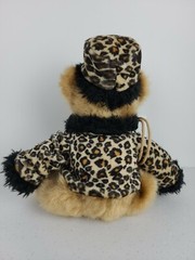 Vintage DAKIN Lola Leopard Print Hat and Coat Stuffed Animal Teddy Bear 10″