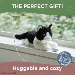 Bearington Collection Lil’ Domino the Black & White Cat, Tuxedo Kitten Plush 8″