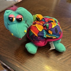 1994 Rare Plush Box TURTLE ACE Novelty Company Doll Stuffed Animal Bright Colors