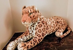Realistic Leopard Tiger Giant 12×22″ Plush Stuffed Animal Kelly Toy