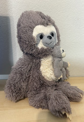 Goffa Gray Mama And Baby Sloth Adorable Baby Shower Mom Child Stuffed Animal