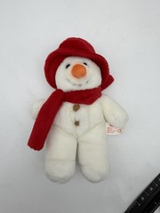 Vintage Christmas Russ Berrie Snowball The Snowman Plush Stuff Red Scarf Frosty